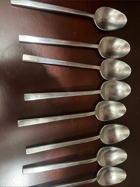 Brushed Stainless Flatware Spoon Set - Silver